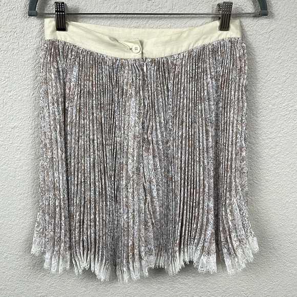NWT Etro Micro Accordion Pleat Mini Skirt Floral Lace Hem Sz 44 - Picture 3 of 12